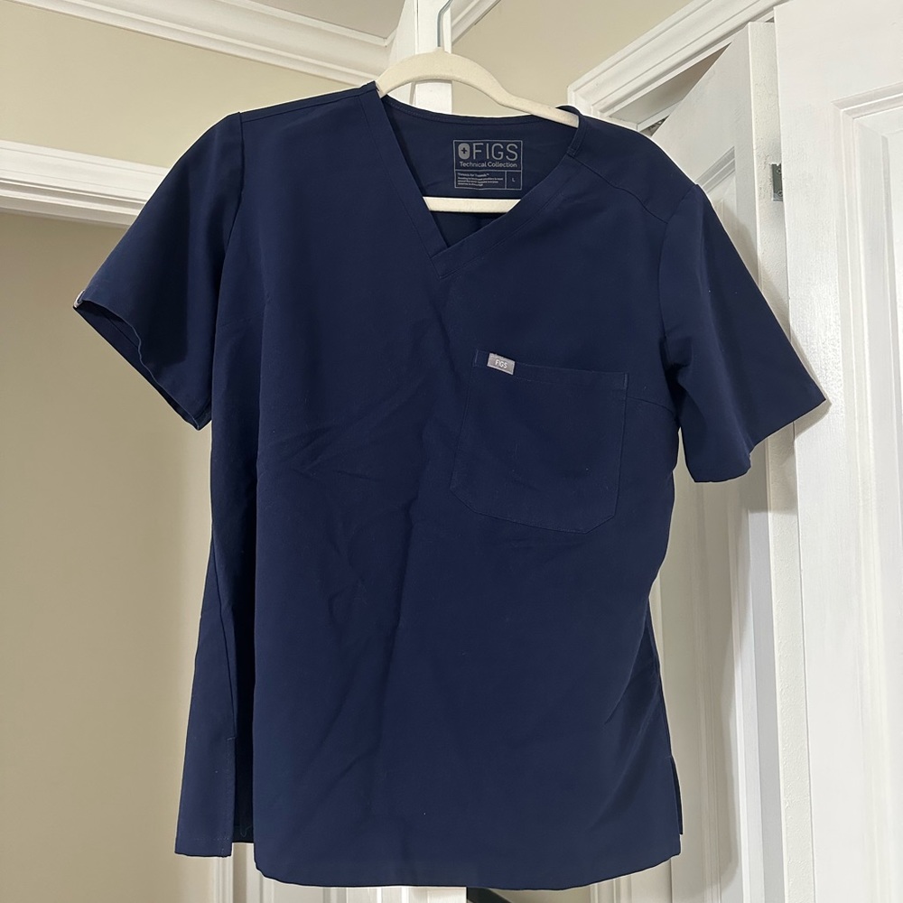 navy figs scrub top